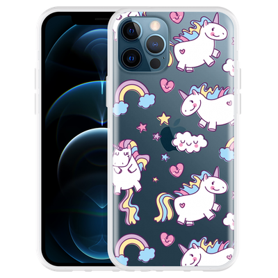 Cazy Hoesje geschikt voor iPhone 12 Pro - Fat Unicorn
