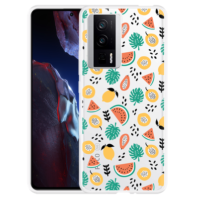 Cazy Hoesje geschikt voor Poco F5 Pro Tropical Fruit