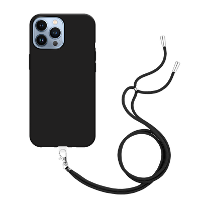 Cazy TPU Hoesje met Koord geschikt voor iPhone 14 Pro Max - Zwart