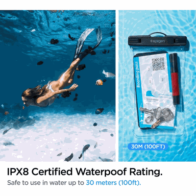 Spigen Universeel Waterdicht hoesje geschikt voor toestellen tot 6.9 inch - IPX8 Waterbestendig Hoesje - Transparant