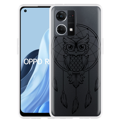Cazy Hoesje geschikt voor Oppo Reno 7 - Dream Owl Mandala
