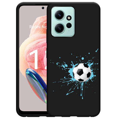 Cazy Hoesje Zwart geschikt voor Xiaomi Redmi Note 12 4G Soccer Ball