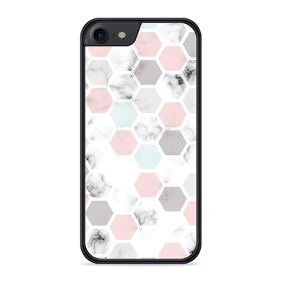 Cazy Hardcase hoesje geschikt voor iPhone 8 - Marmer Honeycomb