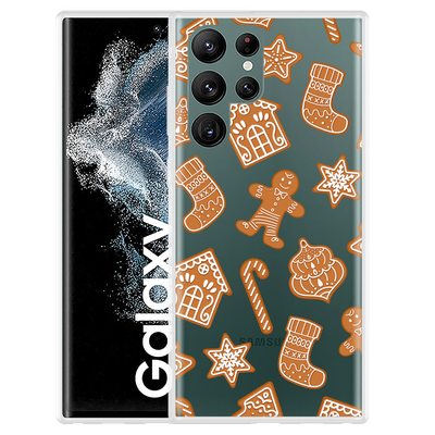 Cazy Hoesje geschikt voor Samsung Galaxy S22 Ultra - Christmas Cookies