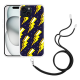 Hoesje met koord geschikt voor iPhone 15 Pop Art Lightning