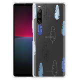 Cazy Hoesje geschikt voor Sony Xperia 10 IV - Feathers Pattern