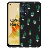 Hoesje Zwart geschikt voor Oppo Reno8 4G T Green Cactus