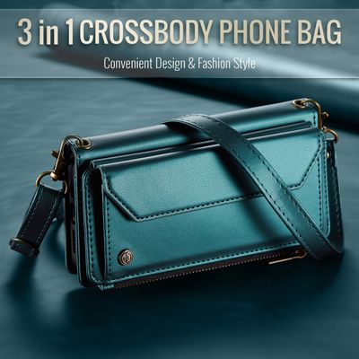 Caseme Case iPhone 16 - Crossbody Wallet Case - Green