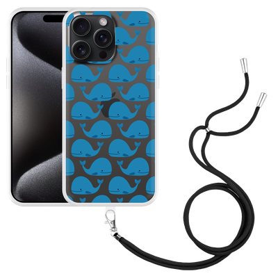 Cazy Hoesje met koord geschikt voor iPhone 15 Pro Max Whales