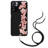 Hoesje met Koord Zwart geschikt voor Xiaomi Redmi Note 11 Pro+ - Flower Branch