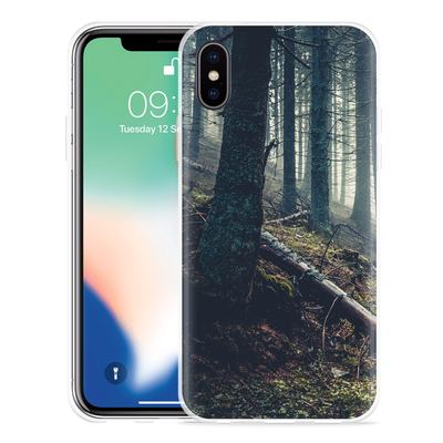 Cazy Hoesje geschikt voor iPhone Xs - Dark Forest