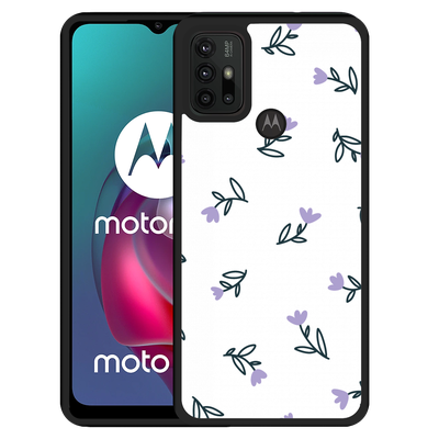 Cazy Hardcase hoesje geschikt voor Motorola Moto G10 - Paarse Bloemen