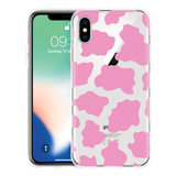 Hoesje geschikt voor iPhone Xs - Roze Koeienvlekken