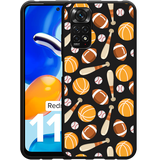 Hoesje Zwart geschikt voor Xiaomi Redmi Note 11/11S - American Sports
