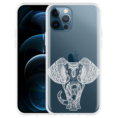 Cazy Hoesje geschikt voor iPhone 12 Pro - Mandala Elephant