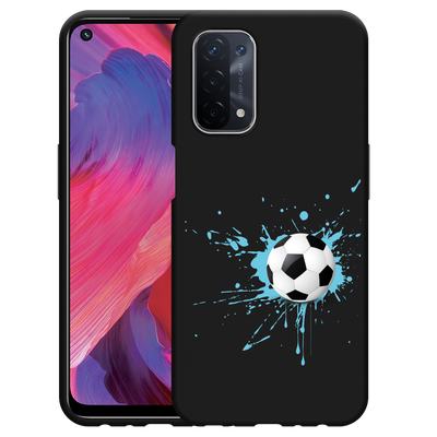 Cazy Hoesje Zwart geschikt voor Oppo A74 5G - Soccer Ball