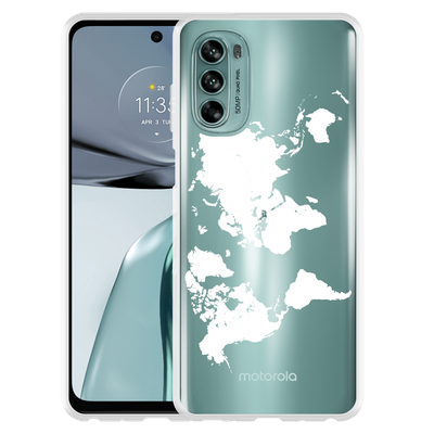 Cazy Hoesje geschikt voor Motorola Moto G62 5G - World Map