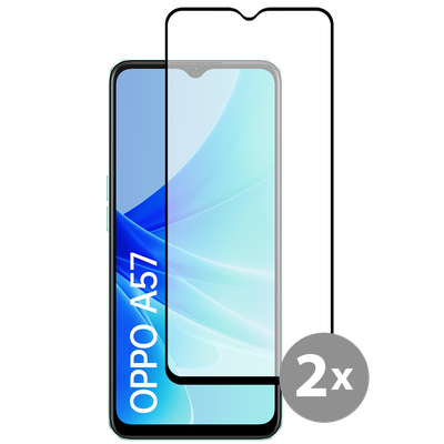 Cazy Tempered Glass Screen Protector geschikt voor Oppo A57 - Zwart - 2 stuks
