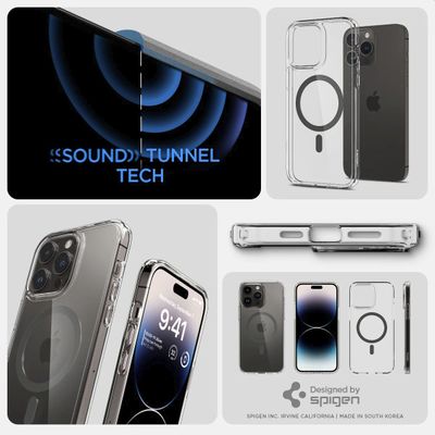 Hoesje geschikt voor iPhone 14 Pro Max Spigen Ultra Hybrid Mag Case Magfit - Grijs