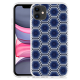 Hoesje geschikt voor iPhone 11 - Blauwe Hexagons