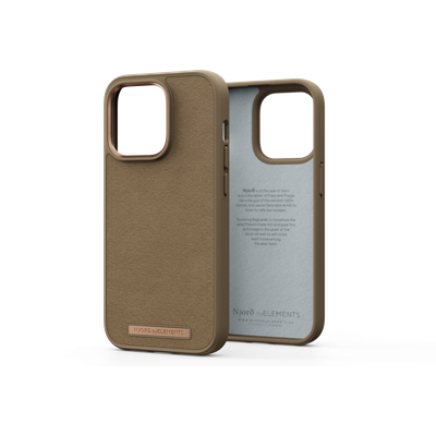 Njord Collections Comfort+ Hoesje geschikt voor iPhone 14 Pro - Gerecycled Materiaal - 2M valbesecherming - Camel