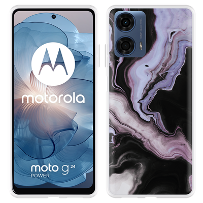 Cazy Hoesje geschikt voor Motorola Moto G04/G04s/G24/G24 Power Liquid Marble