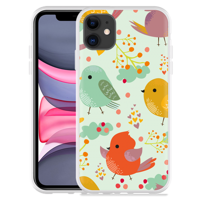 Cazy Hoesje geschikt voor iPhone 11 - Cute Birds