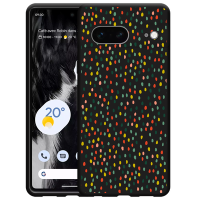 Cazy Hoesje Zwart geschikt voor Google Pixel 7 - Happy Dots