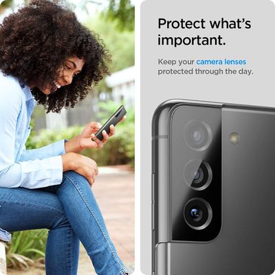 Spigen Samsung Galaxy S21 Plus Camera Lens Glass Protector - Zwart