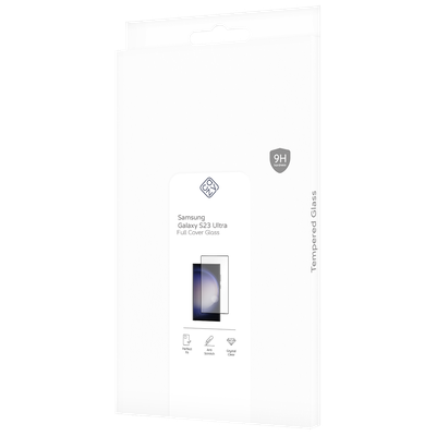 Cazy Full Cover Glass Screen Protector geschikt voor Samsung Galaxy S23 Ultra - Zwart