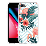 Hoesje geschikt voor iPhone 8 - Flamingo Flowers