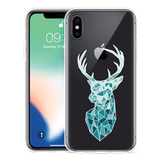 Hoesje geschikt voor iPhone X - Art Deco Deer