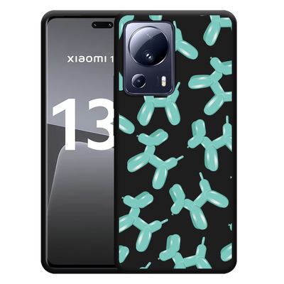 Cazy Hoesje Zwart geschikt voor Xiaomi 13 Lite Ballon Hondjes