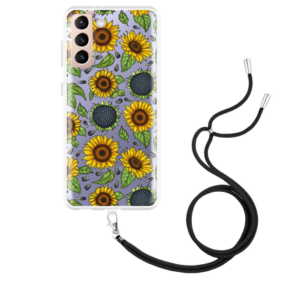 Cazy Hoesje met Koord geschikt voor Samsung Galaxy S21 - Sunflowers