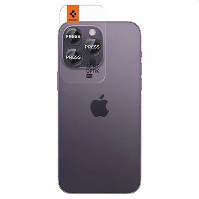 Spigen OPTIK.TR EZ.FIT Cameralens Glass geschikt voor iPhone 14 Pro / 14 Pro Max / iPhone 15 / 15 Pro Max - 2 pack
