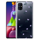 Hoesje geschikt voor Samsung Galaxy M51 - Paarse Bloemen