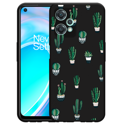 Cazy Hoesje Zwart geschikt voor OnePlus Nord CE 2 Lite - Green Cactus
