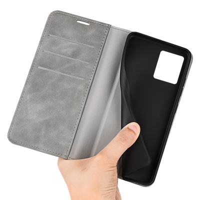 Cazy Wallet Magnetic Hoesje geschikt voor Motorola Edge 30 Fusion - Grijs