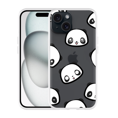 Cazy Hoesje geschikt voor iPhone 15 Panda Emotions