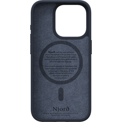 Njord Collections Salmon Leather Case iPhone 15 Pro Case (Dark Grey) NA53SL00
