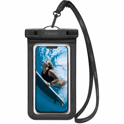 Spigen Universeel Waterdicht hoesje geschikt voor toestellen tot 6.9 inch - IPX8 Waterbestendig Hoesje - Zwart