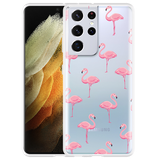 Hoesje geschikt voor Samsung Galaxy S21 Ultra - Flamingo