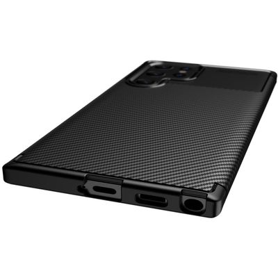 Cazy Rugged TPU Hoesje geschikt voor Samsung Galaxy S22 Ultra - Zwart
