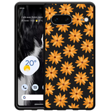 Hoesje Zwart geschikt voor Google Pixel 7 - Oranje Bloemen