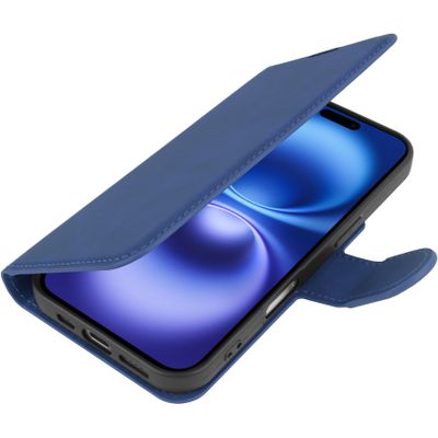 Cazy Hoesje geschikt voor iPhone 16 - Premium Hoesje met Pasjeshouder - Blauw