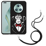 Hoesje met koord Zwart geschikt voor Honor Magic5 Pro Smoking Chimp