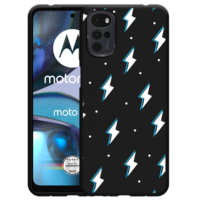 Cazy Hoesje Zwart geschikt voor Motorola Moto G22 - Bliksemschichten