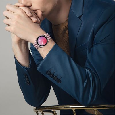 Cazy Samsung Galaxy Watch 3 45mm Bandje - Stalen Watchband - 22mm - Roze