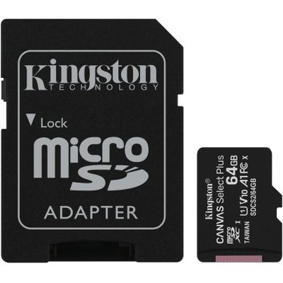 Kingston Canvas Select Plus MicroSDXC Card 10 UHS-I - 64GB