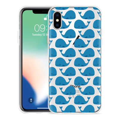 Cazy Hoesje geschikt voor iPhone Xs - Whales